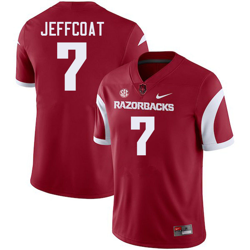 Trajan Jeffcoat Arkansas Jersey,Arkansas Razorbacks #7 Trajan Jeffcoat Jersey Youth College-Cardinal